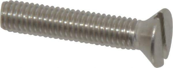 Value Collection - #10-32 UNF, 1" OAL Slotted Drive Machine Screw - Flat Head, Grade 18-8 Stainless Steel, Uncoated, Without Washer - Industrial Tool & Supply