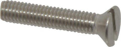 Value Collection - #10-32 UNF, 1" OAL Slotted Drive Machine Screw - Flat Head, Grade 18-8 Stainless Steel, Uncoated, Without Washer - Industrial Tool & Supply