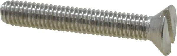 Value Collection - #10-32 UNF, 1-1/4" OAL Slotted Drive Machine Screw - Flat Head, Grade 18-8 Stainless Steel, Uncoated, Without Washer - Industrial Tool & Supply