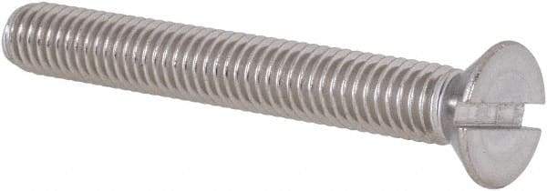 Value Collection - #10-32 UNF, 1-1/2" OAL Slotted Drive Machine Screw - Flat Head, Grade 18-8 Stainless Steel, Uncoated, Without Washer - Industrial Tool & Supply