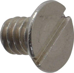 Value Collection - 1/4-20 UNC, 3/8" OAL Slotted Drive Machine Screw - Flat Head, Grade 18-8 Stainless Steel, Uncoated, Without Washer - Industrial Tool & Supply