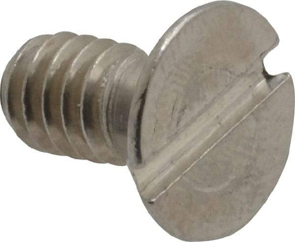 Value Collection - 1/4-20 UNC, 1/2" OAL Slotted Drive Machine Screw - Flat Head, Grade 18-8 Stainless Steel, Uncoated, Without Washer - Industrial Tool & Supply