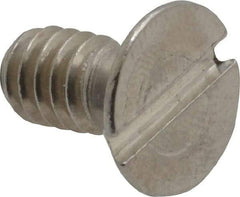 Value Collection - 1/4-20 UNC, 1/2" OAL Slotted Drive Machine Screw - Flat Head, Grade 18-8 Stainless Steel, Uncoated, Without Washer - Industrial Tool & Supply