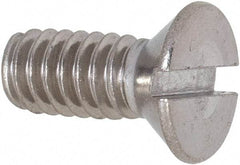 Value Collection - 1/4-20 UNC, 5/8" OAL Slotted Drive Machine Screw - Flat Head, Grade 18-8 Stainless Steel, Uncoated, Without Washer - Industrial Tool & Supply