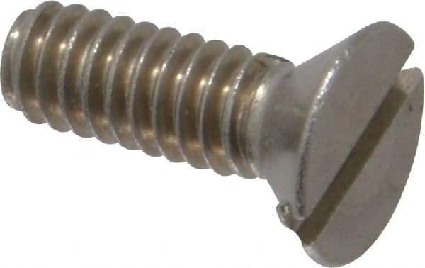 Value Collection - 1/4-20 UNC, 3/4" OAL Slotted Drive Machine Screw - Flat Head, Grade 18-8 Stainless Steel, Uncoated, Without Washer - Industrial Tool & Supply