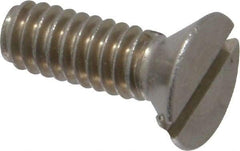 Value Collection - 1/4-20 UNC, 3/4" OAL Slotted Drive Machine Screw - Flat Head, Grade 18-8 Stainless Steel, Uncoated, Without Washer - Industrial Tool & Supply