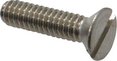 Value Collection - 1/4-20 UNC, 1" OAL Slotted Drive Machine Screw - Flat Head, Grade 18-8 Stainless Steel, Uncoated, Without Washer - Industrial Tool & Supply