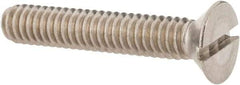 Value Collection - 1/4-20 UNC, 1-1/2" OAL Slotted Drive Machine Screw - Flat Head, Grade 18-8 Stainless Steel, Uncoated, Without Washer - Industrial Tool & Supply
