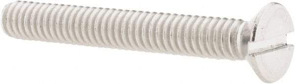 Value Collection - 1/4-20 UNC, 2" OAL Slotted Drive Machine Screw - Flat Head, Grade 18-8 Stainless Steel, Uncoated, Without Washer - Industrial Tool & Supply