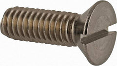 Value Collection - 5/16-18 UNC, 1" OAL Slotted Drive Machine Screw - Flat Head, Grade 18-8 Stainless Steel, Uncoated, Without Washer - Industrial Tool & Supply