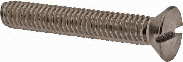 Value Collection - 5/16-18 UNC, 2" OAL Slotted Drive Machine Screw - Flat Head, Grade 18-8 Stainless Steel, Uncoated, Without Washer - Industrial Tool & Supply