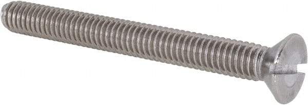 Value Collection - 5/16-18 UNC, 3" OAL Slotted Drive Machine Screw - Flat Head, Grade 18-8 Stainless Steel, Uncoated, Without Washer - Industrial Tool & Supply