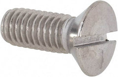 Value Collection - 3/8-16 UNC, 1" OAL Slotted Drive Machine Screw - Flat Head, Grade 18-8 Stainless Steel, Uncoated, Without Washer - Industrial Tool & Supply