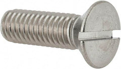 Value Collection - 3/8-16 UNC, 1-1/4" OAL Slotted Drive Machine Screw - Flat Head, Grade 18-8 Stainless Steel, Uncoated, Without Washer - Industrial Tool & Supply