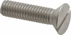 Value Collection - 3/8-16 UNC, 1-1/2" OAL Slotted Drive Machine Screw - Flat Head, Grade 18-8 Stainless Steel, Uncoated, Without Washer - Industrial Tool & Supply