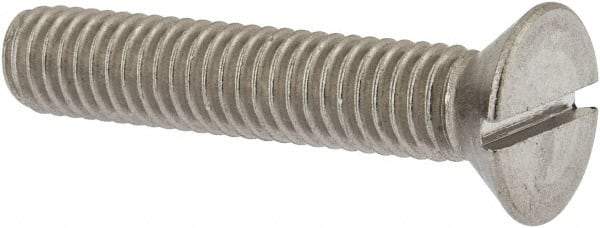 Value Collection - 3/8-16 UNC, 2" OAL Slotted Drive Machine Screw - Flat Head, Grade 18-8 Stainless Steel, Uncoated, Without Washer - Industrial Tool & Supply