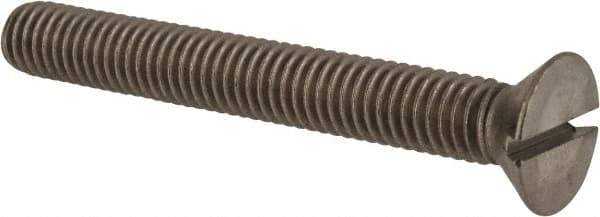 Value Collection - 3/8-16 UNC, 3" OAL Slotted Drive Machine Screw - Flat Head, Grade 18-8 Stainless Steel, Uncoated, Without Washer - Industrial Tool & Supply