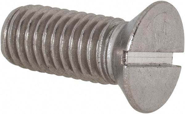 Value Collection - 1/2-13 UNC, 1-1/4" OAL Slotted Drive Machine Screw - Flat Head, Grade 18-8 Stainless Steel, Uncoated, Without Washer - Industrial Tool & Supply