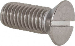 Value Collection - 1/2-13 UNC, 1-1/4" OAL Slotted Drive Machine Screw - Flat Head, Grade 18-8 Stainless Steel, Uncoated, Without Washer - Industrial Tool & Supply