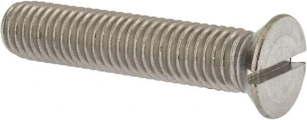 Value Collection - 1/2-13 UNC, 2-1/2" OAL Slotted Drive Machine Screw - Flat Head, Grade 18-8 Stainless Steel, Uncoated, Without Washer - Industrial Tool & Supply