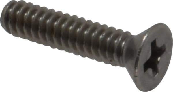 Value Collection - #4-40 UNC, 1/2" OAL Phillips Drive Machine Screw - Flat Head, Grade 18-8 Stainless Steel, Uncoated, Without Washer - Industrial Tool & Supply