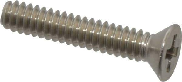 Value Collection - #4-40 UNC, 5/8" OAL Phillips Drive Machine Screw - Flat Head, Grade 18-8 Stainless Steel, Uncoated, Without Washer - Industrial Tool & Supply