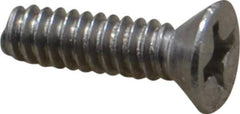 Value Collection - #6-32 UNC, 1/2" OAL Phillips Drive Machine Screw - Flat Head, Grade 18-8 Stainless Steel, Uncoated, Without Washer - Industrial Tool & Supply
