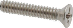 Value Collection - #6-32 UNC, 3/4" OAL Phillips Drive Machine Screw - Flat Head, Grade 18-8 Stainless Steel, Uncoated, Without Washer - Industrial Tool & Supply