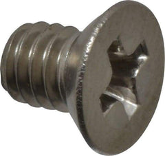 Value Collection - #8-32 UNC, 1/4" OAL Phillips Drive Machine Screw - Flat Head, Grade 18-8 Stainless Steel, Uncoated, Without Washer - Industrial Tool & Supply