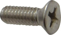 Value Collection - #8-32 UNC, 1/2" OAL Phillips Drive Machine Screw - Flat Head, Grade 18-8 Stainless Steel, Uncoated, Without Washer - Industrial Tool & Supply