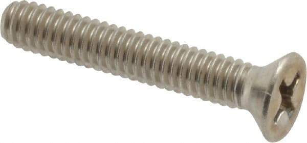 Value Collection - #8-32 UNC, 1" OAL Phillips Drive Machine Screw - Flat Head, Grade 18-8 Stainless Steel, Uncoated, Without Washer - Industrial Tool & Supply