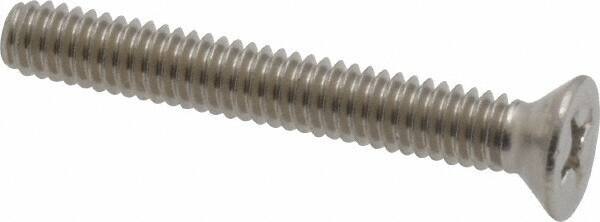 Value Collection - #8-32 UNC, 1-1/4" OAL Phillips Drive Machine Screw - Flat Head, Grade 18-8 Stainless Steel, Uncoated, Without Washer - Industrial Tool & Supply