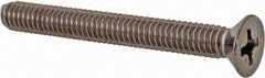 Value Collection - #8-32 UNC, 1-1/2" OAL Phillips Drive Machine Screw - Flat Head, Grade 18-8 Stainless Steel, Uncoated, Without Washer - Industrial Tool & Supply