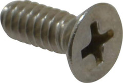 Value Collection - #10-24 UNC, 1/2" OAL Phillips Drive Machine Screw - Flat Head, Grade 18-8 Stainless Steel, Uncoated, Without Washer - Industrial Tool & Supply