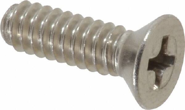 Value Collection - #10-24 UNC, 5/8" OAL Phillips Drive Machine Screw - Flat Head, Grade 18-8 Stainless Steel, Uncoated, Without Washer - Industrial Tool & Supply