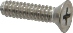 Value Collection - #10-24 UNC, 3/4" OAL Phillips Drive Machine Screw - Flat Head, Grade 18-8 Stainless Steel, Uncoated, Without Washer - Industrial Tool & Supply