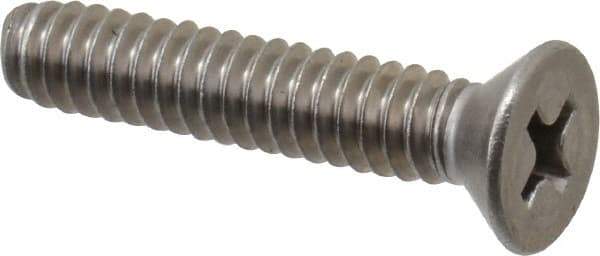 Value Collection - #10-24 UNC, 1" OAL Phillips Drive Machine Screw - Flat Head, Grade 18-8 Stainless Steel, Uncoated, Without Washer - Industrial Tool & Supply
