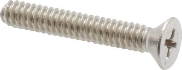 Value Collection - #10-24 UNC, 1-1/4" OAL Phillips Drive Machine Screw - Flat Head, Grade 18-8 Stainless Steel, Uncoated, Without Washer - Industrial Tool & Supply