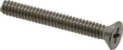 Value Collection - #10-24 UNC, 1-1/2" OAL Phillips Drive Machine Screw - Flat Head, Grade 18-8 Stainless Steel, Uncoated, Without Washer - Industrial Tool & Supply