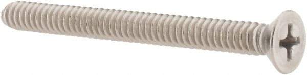 Value Collection - #10-24 UNC, 2" OAL Phillips Drive Machine Screw - Flat Head, Grade 18-8 Stainless Steel, Uncoated, Without Washer - Industrial Tool & Supply
