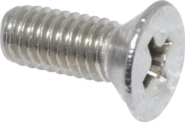 Value Collection - #10-32 UNF, 1/2" OAL Phillips Drive Machine Screw - Flat Head, Grade 18-8 Stainless Steel, Uncoated, Without Washer - Industrial Tool & Supply