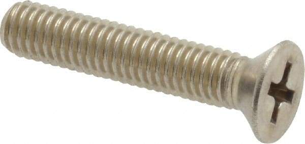 Value Collection - #10-32 UNF, 1" OAL Phillips Drive Machine Screw - Flat Head, Grade 18-8 Stainless Steel, Uncoated, Without Washer - Industrial Tool & Supply