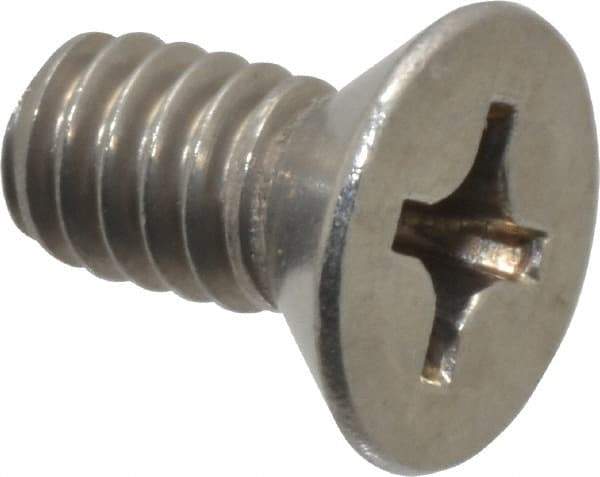 Value Collection - 1/4-20 UNC, 1/2" OAL Phillips Drive Machine Screw - Flat Head, Grade 18-8 Stainless Steel, Uncoated, Without Washer - Industrial Tool & Supply