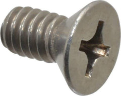 Value Collection - 1/4-20 UNC, 1/2" OAL Phillips Drive Machine Screw - Flat Head, Grade 18-8 Stainless Steel, Uncoated, Without Washer - Industrial Tool & Supply
