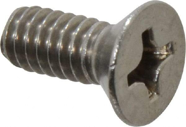 Value Collection - 1/4-20 UNC, 5/8" OAL Phillips Drive Machine Screw - Flat Head, Grade 18-8 Stainless Steel, Uncoated, Without Washer - Industrial Tool & Supply