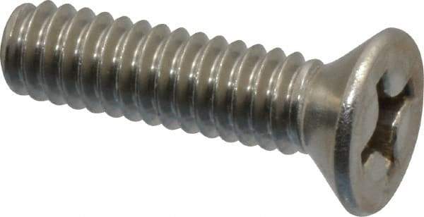 Value Collection - 1/4-20 UNC, 1" OAL Phillips Drive Machine Screw - Flat Head, Grade 18-8 Stainless Steel, Uncoated, Without Washer - Industrial Tool & Supply