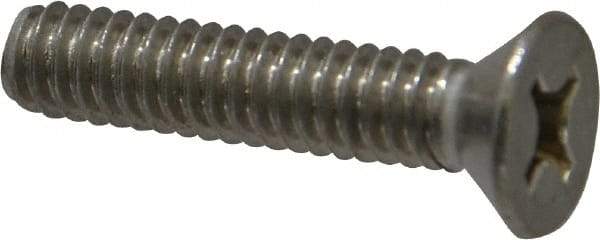 Value Collection - 1/4-20 UNC, 1-1/4" OAL Phillips Drive Machine Screw - Flat Head, Grade 18-8 Stainless Steel, Uncoated, Without Washer - Industrial Tool & Supply