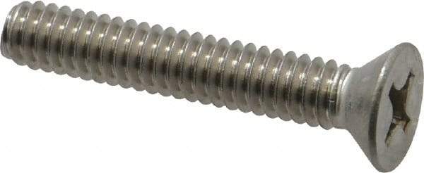 Value Collection - 1/4-20 UNC, 1-1/2" OAL Phillips Drive Machine Screw - Flat Head, Grade 18-8 Stainless Steel, Uncoated, Without Washer - Industrial Tool & Supply