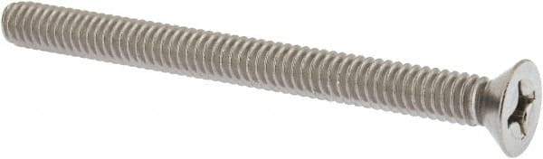 Value Collection - 1/4-20 UNC, 3" OAL Phillips Drive Machine Screw - Flat Head, Grade 18-8 Stainless Steel, Uncoated, Without Washer - Industrial Tool & Supply