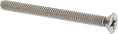 Value Collection - 1/4-20 UNC, 3" OAL Phillips Drive Machine Screw - Flat Head, Grade 18-8 Stainless Steel, Uncoated, Without Washer - Industrial Tool & Supply